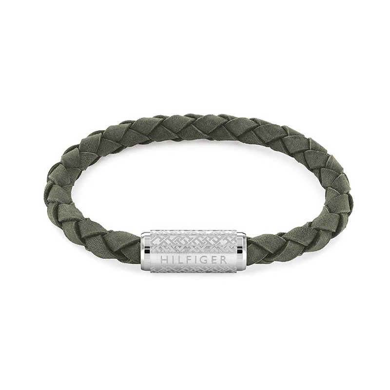 TOMMY HILFIGER, EXPLODED BRAIDED LEATHER BRACELET