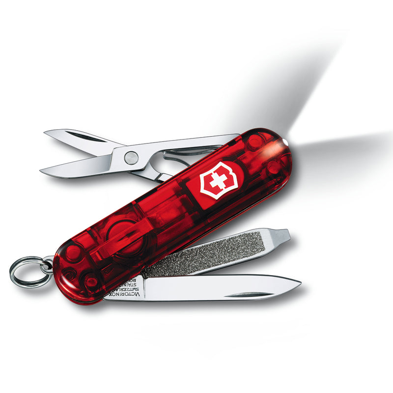 VICTORINOX, SMALL POCKET KNIVES-SWISS LITE-TRANSPARENT RED