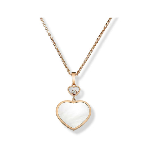 アンティーク雑貨 happy love Heart Pendant Necklace Chopard Chain Chopard 18K Gold